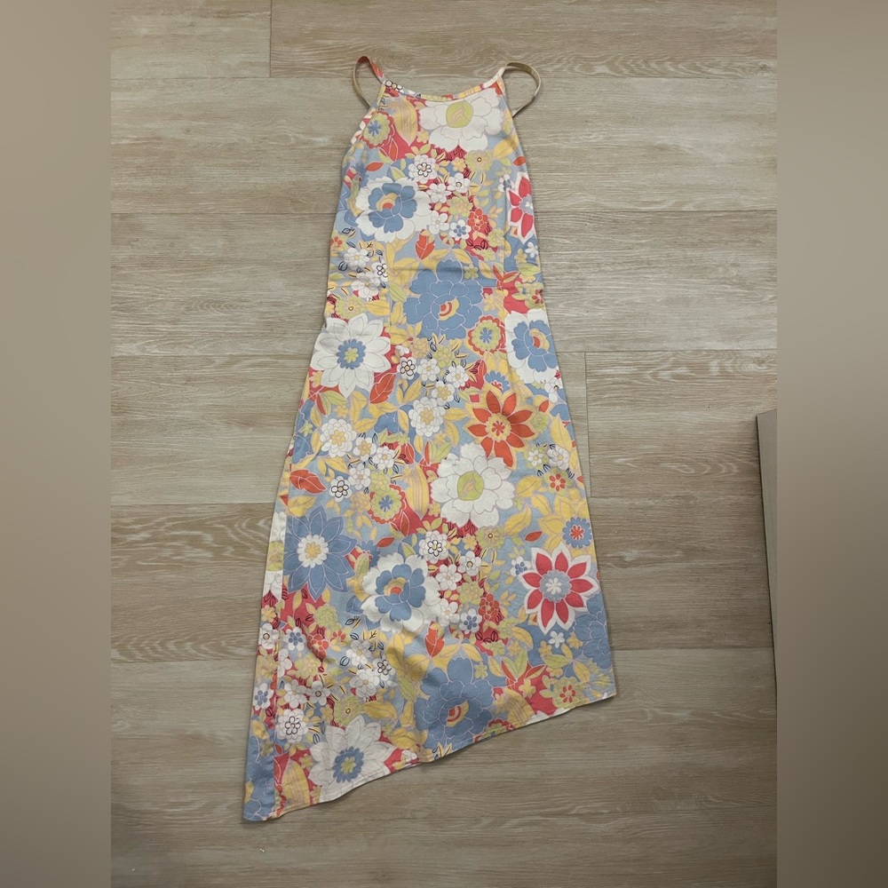 Vintage Floral Asymmetrical Summer Dress